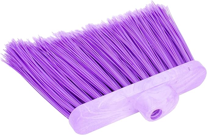 SPARTA 41082EC68 Plastic Color Coded Broom, Flagged Bristles, Long Broom With Angled Head For Large Debris, 56 Inches, Purple
