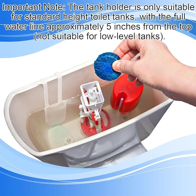 2pcs Toilet Tank Tablet Holder with Double Hooks, White Tablet Holder for Inside Tank Prevents Flapper Jams & Extends Cleaner Life for Standard Height Toilet Tanks