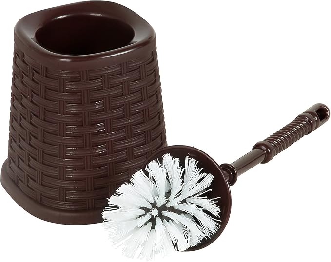 Wicker Free Standing Toilet Brush and Holder Color: Brown