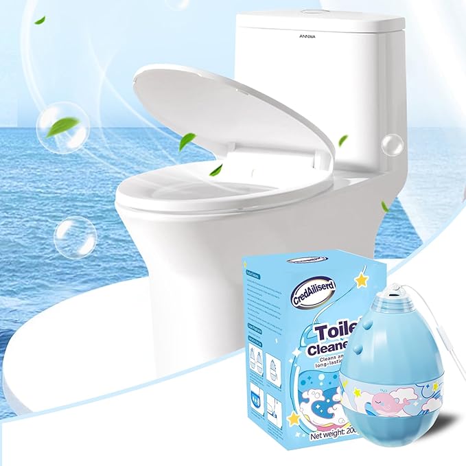 Automatic Toilet Bowl Cleaner,Household Cleaning Solution,Toilet cleaner with hanging cord,Natural Long Lasting Toilet Cleaner for Hard Water Stains & Rings (1, 200g)