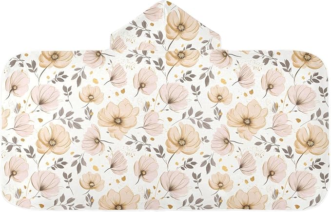 Kids Hooded Towels Flower Floral Swimming Beach Towel 23.5" x 50" Bath Towel for Boys Girls 21217240