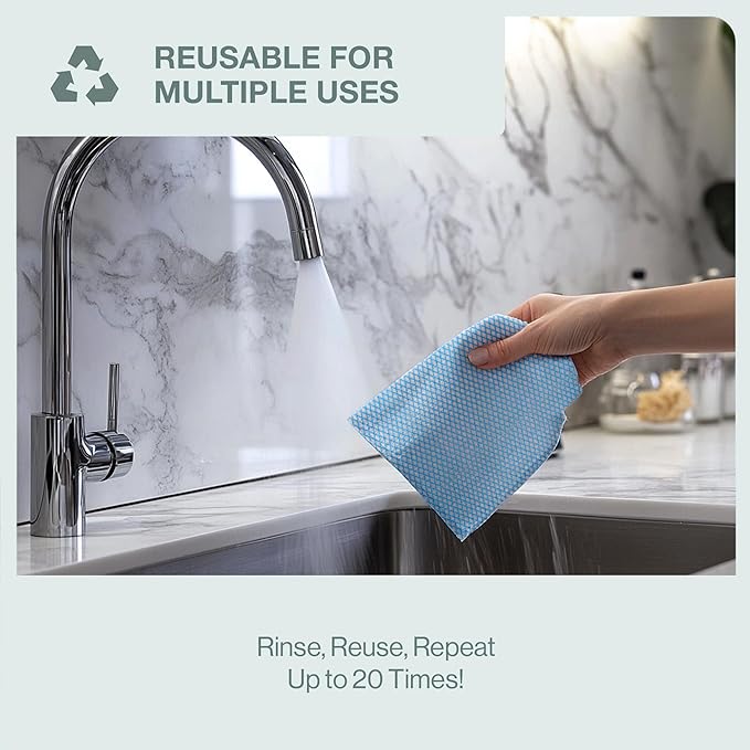 EZbrnd Ultra Deluxe Disposable Cleaning Dish Cloths, Reusable Handy Wipes, Quick-Dry Wiper Towel Rag, 90sheets/pk (Large Sheet)