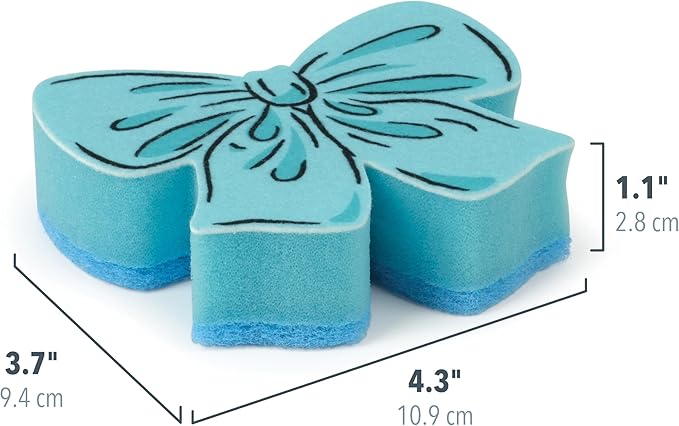 Genuine Fred Tidy Ties Coquette Bow Sponges, Set of 2, Pink and Blue, Durable Layered Sponges, Girly Coquette Kitchen Accessory, Gift-Ready Packaging