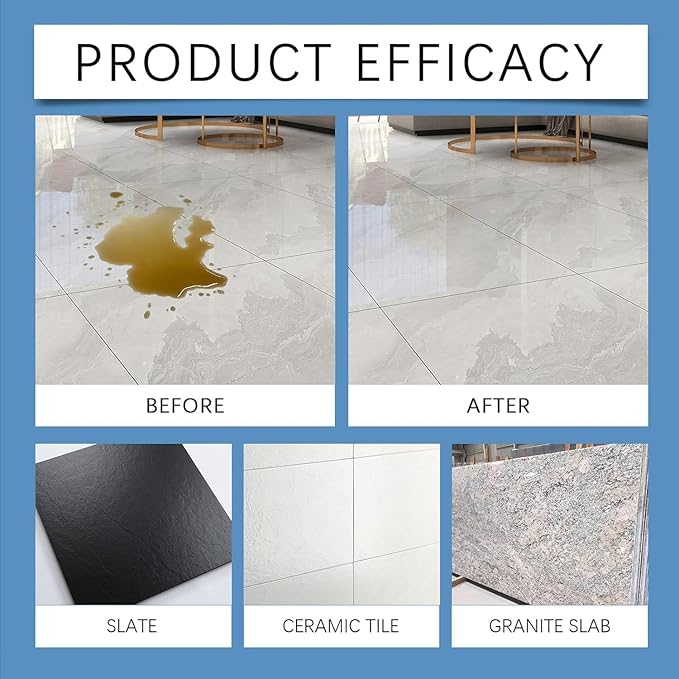 Long-lasting Gloss & Protection Tile Cleaner & Polish — 3in1 Stone Crystallization Coating Agent，Tile Cleaner and Polish for Bathroom, Kitchen, Ceramic Tiles, Protective & Polishing (3PCS)