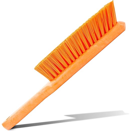 SPARTA 8 Inch Soft Counter Brush with Polyester Bristles and 5 Inch Handle, Color Coded Handheld Broom for Tables Countertops and Foodservice Surfaces, 13 Inch Overall Length, Orange, Pack of 6
