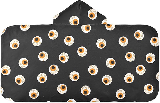 susiyo Kids Hooded Bath Towel Zombie Eye Beach Towel for Kids 23.5 x 50 Inch Microfiber Soft Absorbent Quick Dry Bath Swim Pool Towel Wrap Poncho Bathrobe with Hood for Kids Toddler