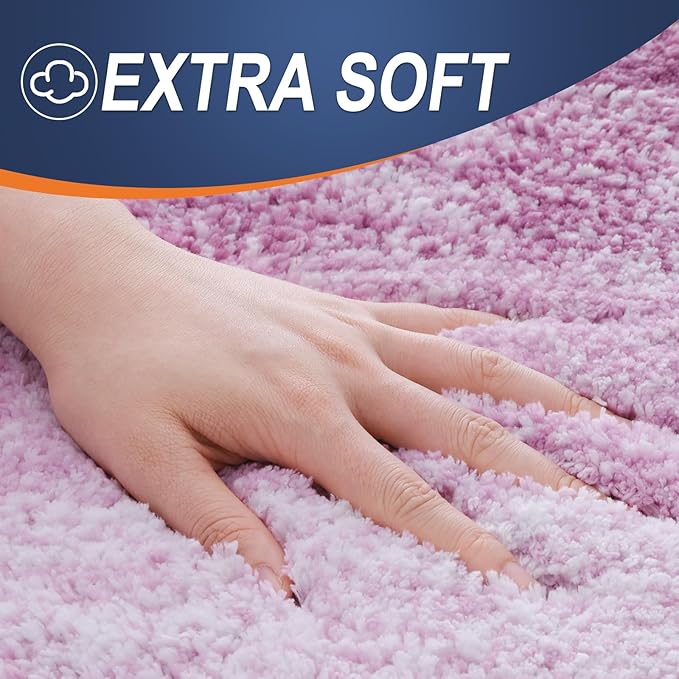 OLANLY Bathroom Runner Rugs Mat 59x20, Extra Soft Absorbent Microfiber Bath Rugs, Rubber Backing, Quick Dry, Long Bath Mats for Bathroom, Tub and Shower, Home Decor Accessories, Pinkish-Purple