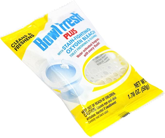 Bowl Fresh Plus Toilet Bowl Cleaner and Deodorizer, Pleasantly Scented Water Activated Fragrance with Every Flush (Pack of 4)