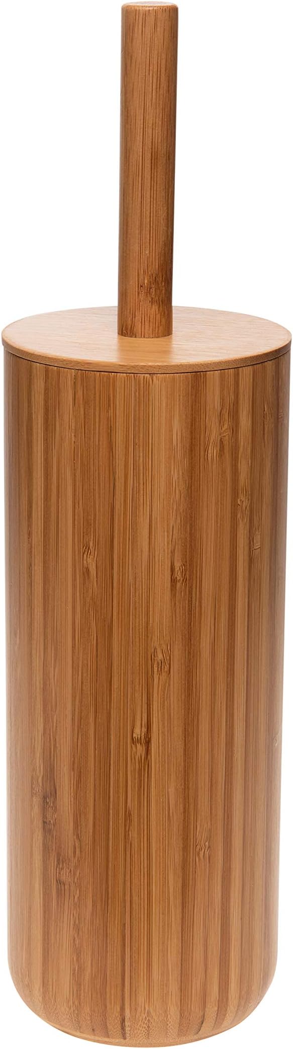 Bath Bliss Rounded Natural Bamboo Collection, Toilet Bowl Brush, Matching Accessories to Decorate Your Bathroom, Tall (10029-NATURAL)