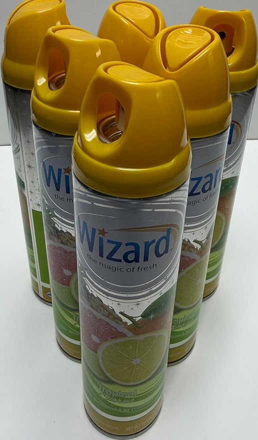 Wizard The Magic of Fresh | Odor Neutralizer & Air Freshener - 10 Oz. Tropical Citrus (Pack of 6) (Packaging May Vary)