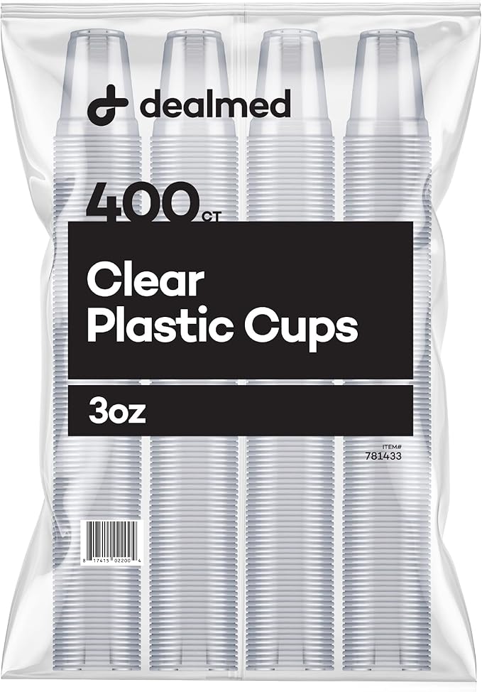 Dealmed Professional 3 oz. Disposable Plastic Cups - 100% Recyclable for Healthcare, Dental, Veterinary & Food Service Use (Pack of 400)
