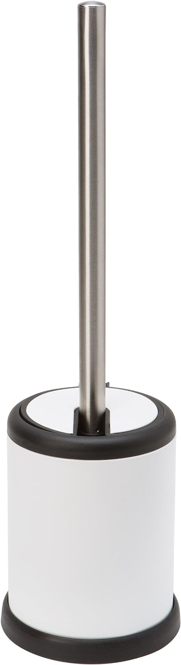 Bath Bliss Toilet Brush and Holder | Self Closing Lid | 360 Degree Brush Head | Bathroom Cleaning | Compact Size | Storage and Organization | White