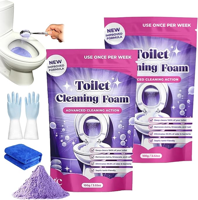 Fizz Clean Toilet Bowl Cleaner, 2026 New Fizzclean Toilet Cleaning Foam, Fast-Foaming Formula for a Fresh, With Minimal Effort (2pc)