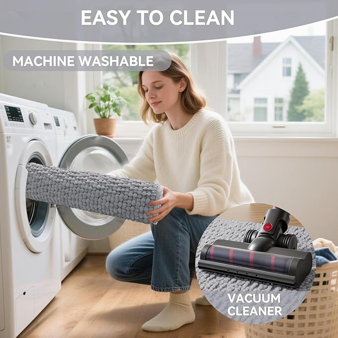 Bathroom Rugs Mat 16x24, Extra Soft Absorbent Chenille Bath Rug, Non Slip PVC Backing Washable Quick Dry Bath Mats for Bathroom Fit Under Door, Tub, Shower, Sink, Home Decor Accessories, Grey