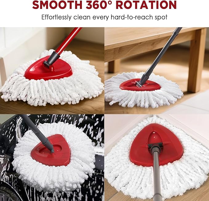 Mop Head Replacement for O-Cedar Easy Wring 1-Tank System，Exovyn Spin Mophead Replacements，Microfiber 6 Pack 360° Swivel Mop Refills，Deep Clean,Easy Cleaning，Machine Washable and Easy to Replace