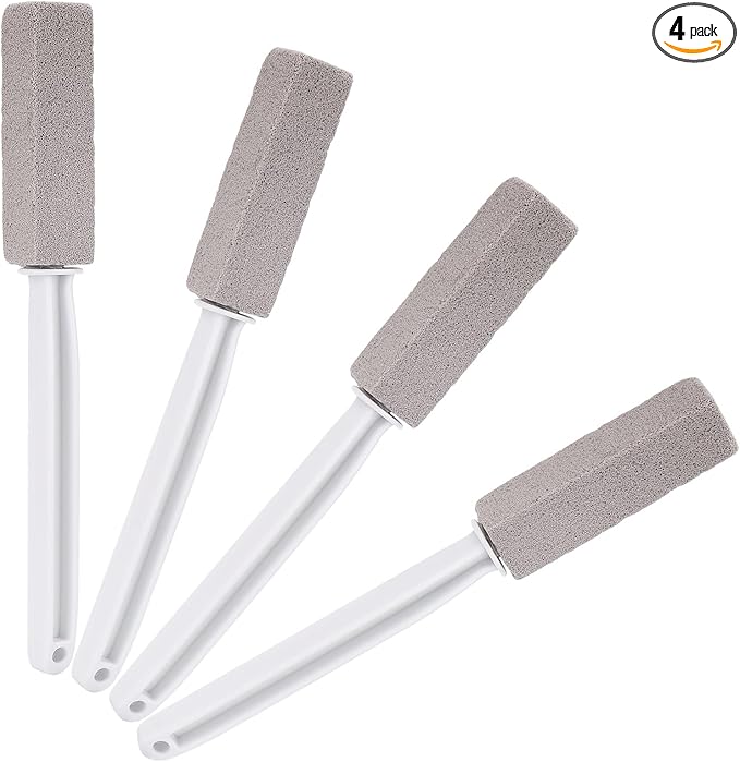 LoveBB 4 Pack Pumice Stone for Toilet, Extra Long Handle Pumice Stone Toilet Bowl Cleaner for Cleaning Bathtubs Sinks Pools Hard Water Stains