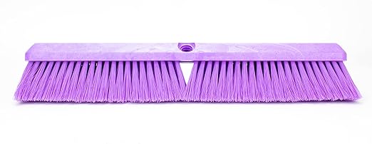 SPARTA Omni Sweep Plastic Push Broom Head, Heavy Duty, Industrial Broom With Color Code System For Outdoor, Indoor, Garage, Concrete, Patio, Kitchen, Bathroom, 18 Inches, Purple