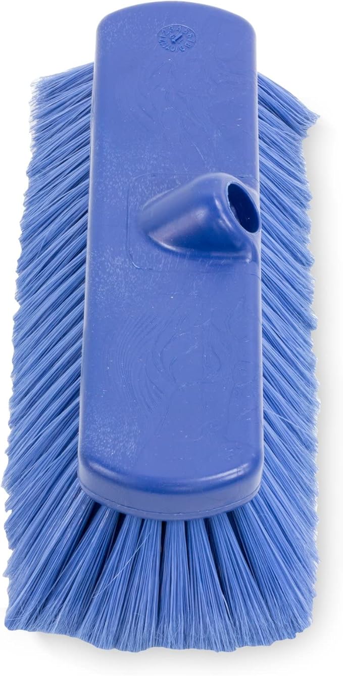 SPARTA 41278EC14 Flo-Thru Plastic Wall Scrub Brush, Equipment Brush With Soft Nylex Bristles For Industrial Kitchens, Hospitals, Commercial Cleaning, 4 Inches, Blue, (Pack of 12)