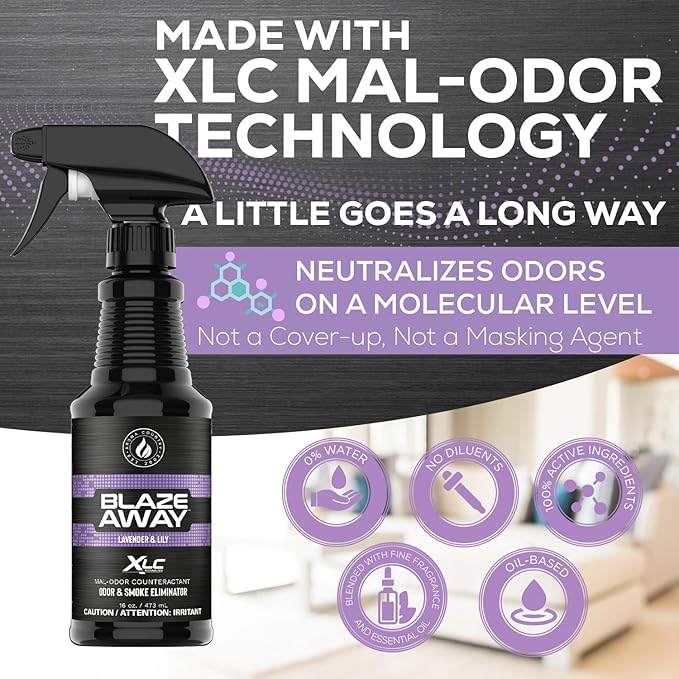 Blaze Away Commercial Air Freshener & Odor Eliminator for Strong Odor - Industrial-Grade Room Spray & Room Deodorizer for Home, Car, Smoke & Pet Odors - Long-Lasting Odor Absorber, Room Fresheners