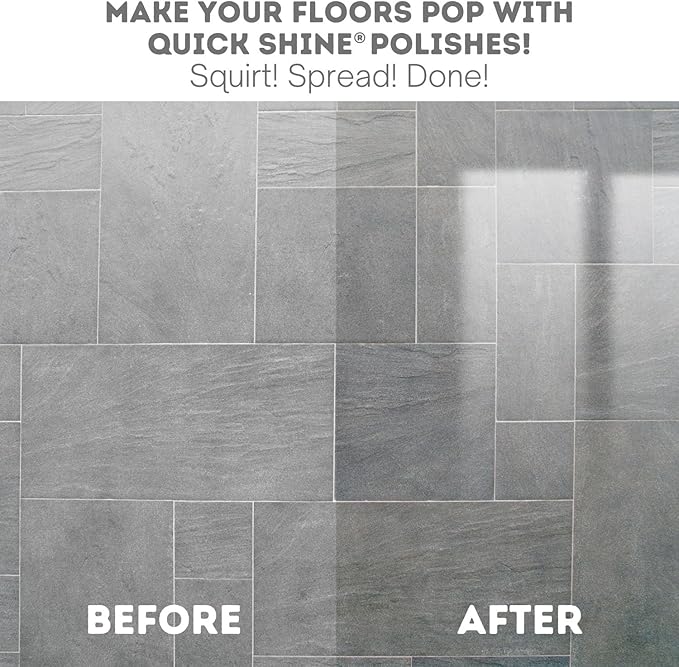 Quick Shine Multi-Surface Floor Finish-Polish 27oz-2pk | Safer Choice, No PFAS, pH Neutral Clean Shine Technology | Squirt & Spread | For Wood, Laminate, LVP, LVT, Tile & Stone | Made in USA