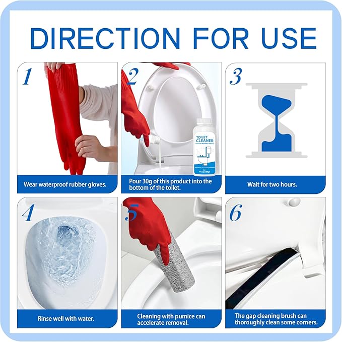 NLXCXUCY 9Pcs Pumice Stone Toilet Bowl Cleaning Brush Set with Long Cleaning Gloves Crevice Brush Powerfully Cleans Stain Hard Water Ring Calcium Buildup Rust for Cleaning Toilet Bathrooms