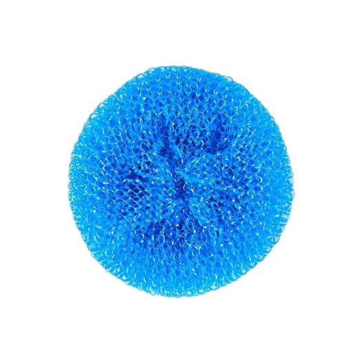Restaurantware Plastic Dish Scrubbers 40 Pack 2.953 x 2.953 x 0.984 Inches Durable Non-Scratch Scrubbers Plastic Mesh Cleaning Pads Easy Grip Assorted Colors for Multi-Surface Cleaning