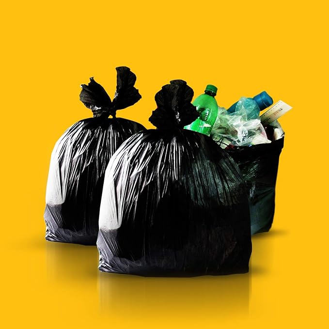 AmazonCommercial 23 Gallon SlimJim Trash Bags for Rubbermaid Receptacles, 1.1 Mil, Black, 150 Count