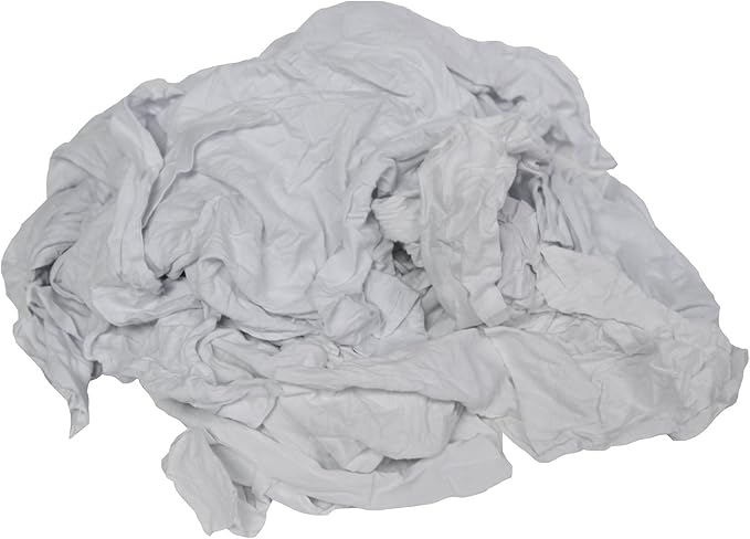 Trimaco 10432 4lb Compressed Box SuperTuff White T-Shirt Knit Rags, 5