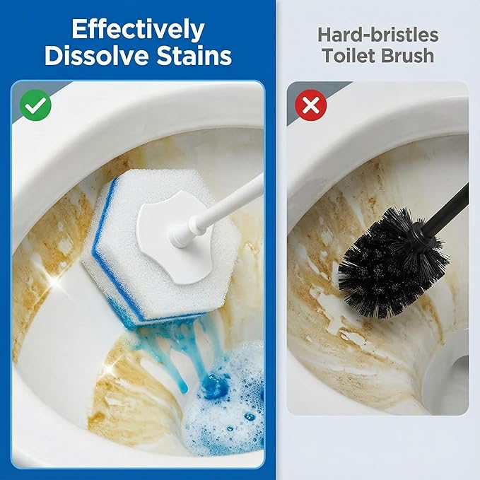 Toilet Wand Refills Compatible with Clorox Toilet Wand, 20 Count Disposable Refill Heads for Deep Foaming Cleaning