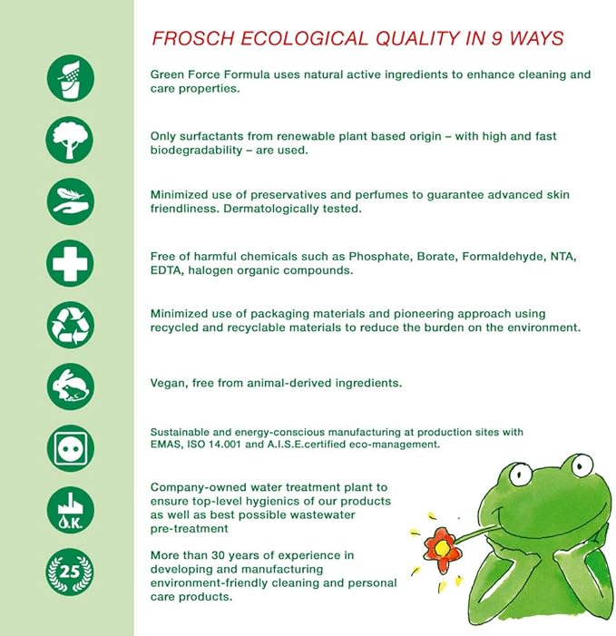 Frosch Natural Lemon Shower & Bathroom Cleaner Spray Bottle, 500ml (Pack of 2)