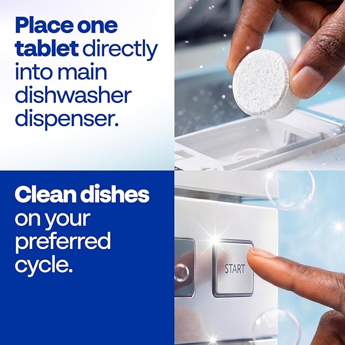Earth Breeze Dishwasher Detergent Tablets, 60 Count, 100% Plastic-Free Tablets, Free & Clear with No Harsh Chemicals, 3-in-1 Triple Enzyme Formula, Eco-Friendly Dish Washing Pods, HE Safe, Made in USA