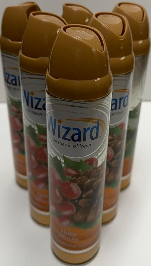 Wizard The Magic of Fresh | Odor Neutralizer & Air Freshener - 10 Oz. Holly berry (Pack of 6) (Packaging May Vary)