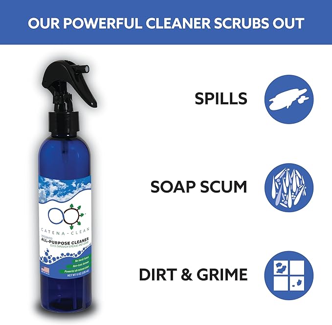 All Natural Unscented Bathroom Cleaner (Pack of 1) – Refreshing, Fast Acting, All Purpose Spray Cleaner for Toilet, Shower, Tile, Tub, & Sink – Descaler, Limescale, Grime, & Soap Scum Remover 8 fl. oz