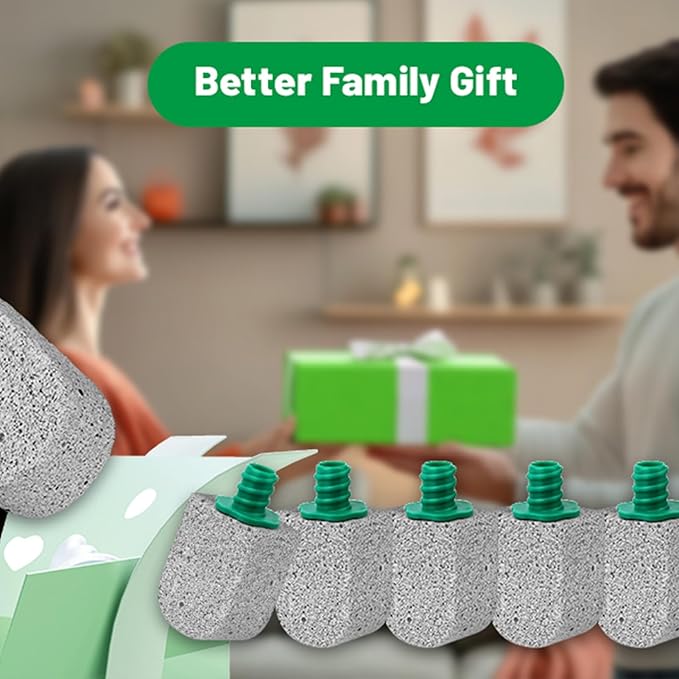 Pumice Stone Toilet Bowl Cleaner, Bathroom Cleaner Brush, Toilet Bowl Stain Remover Eraser, Commode Deep Cleaning Accessories, Cleans Hard Water Ring/Calcium Buildup/Stains