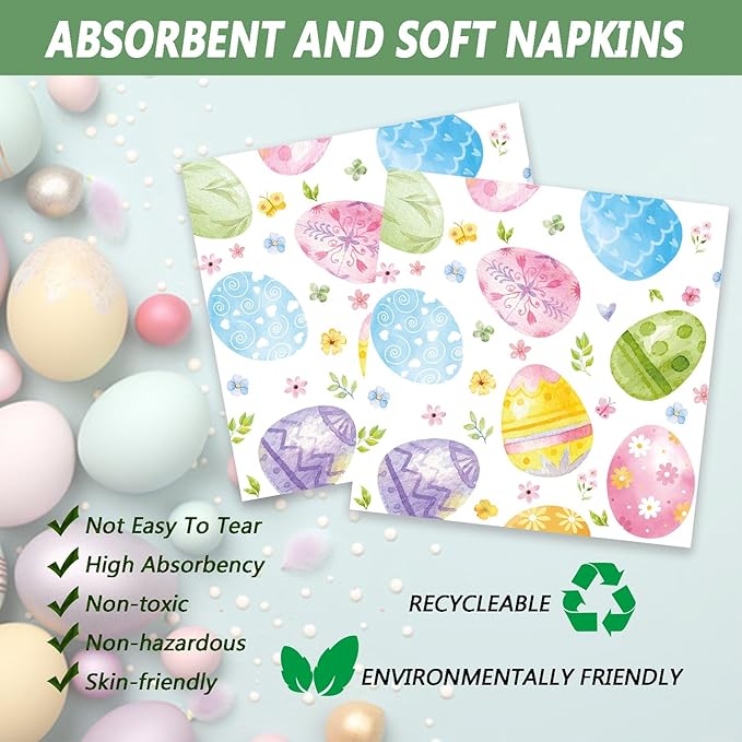 72 Pcs Easter Paper Plates 7in Disposable Bunny Dessert Plates Napkins and Forks Easter Party Tableware Set Decoration Supplies for Spring Birthday Baby Shower Party, Serve 24