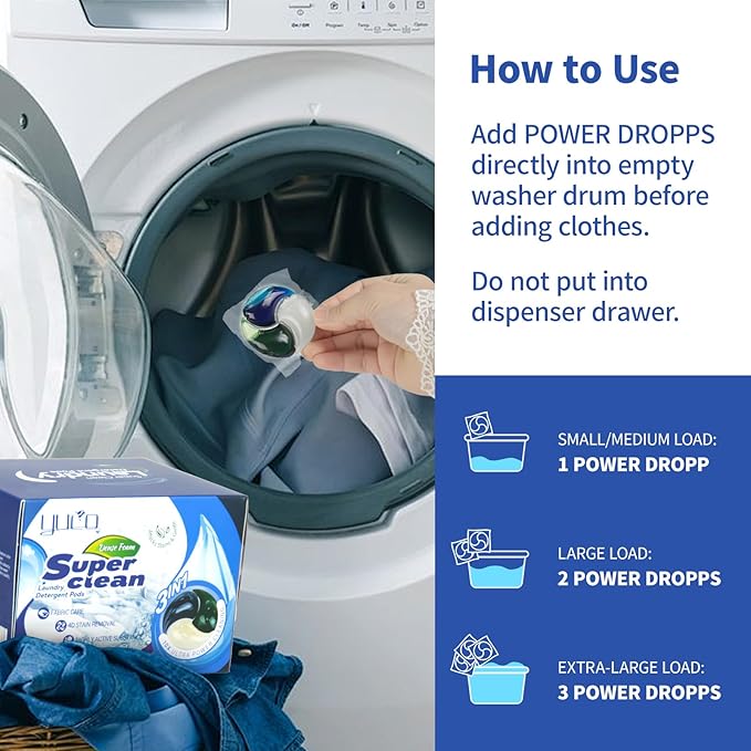 YUCO Pods Laundry Detergent Hypoallergenic, Deep Cleaning Laundry Pods, Powerful 3-in-1 Clean in One Step, Helps to Keep Garment Fresh,Clean,Soft (1 Box of 20 Pod,Net 20g/Pod,Net 400g)