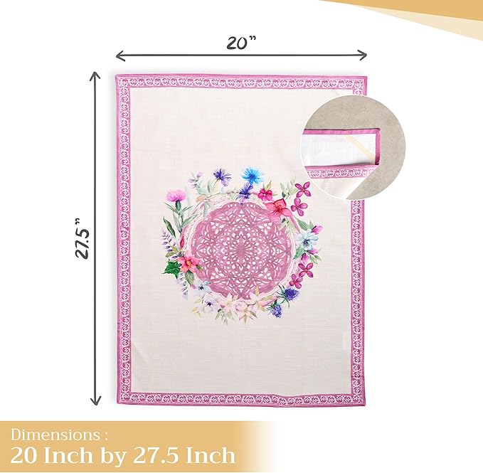 Maison d' Hermine Kitchen Towels Set of 3 100% Cotton 27.50" x 20" Reusable Cloth Tea Dish Towels Absorbent with Hanging Loop for Kitchen Farmhouse Hotel Spring Summer - Chardon