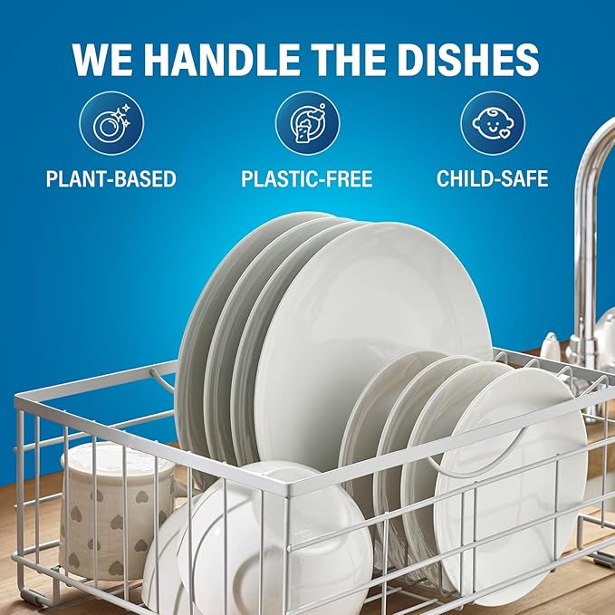 YUCO Dishwasher Detergent Tablets,Solid enzyme 72 Loads Phosphate-Free Dishwasher Detergent Powerful Grease Removal Fast Dissolving Fresh Lemon Scent Safe for All Dishwashers