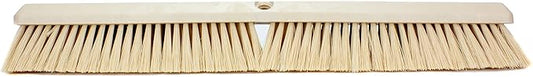 SPARTA 41891EC25 Omni Sweep Plastic Push Broom Head, Heavy Duty, Industrial Broom With Color Code System For Outdoor, Indoor, Garage, Concrete, Patio, Kitchen, Bathroom, 24 Inches, Tan
