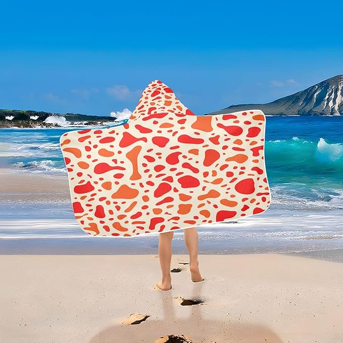 CEBUGI Animal Print Hooded Bath Towel for Kids Absorbent Soft Bath Towel Wrap with Hood 50x23.5in Pool Beach Shower Towel for Boys Girls