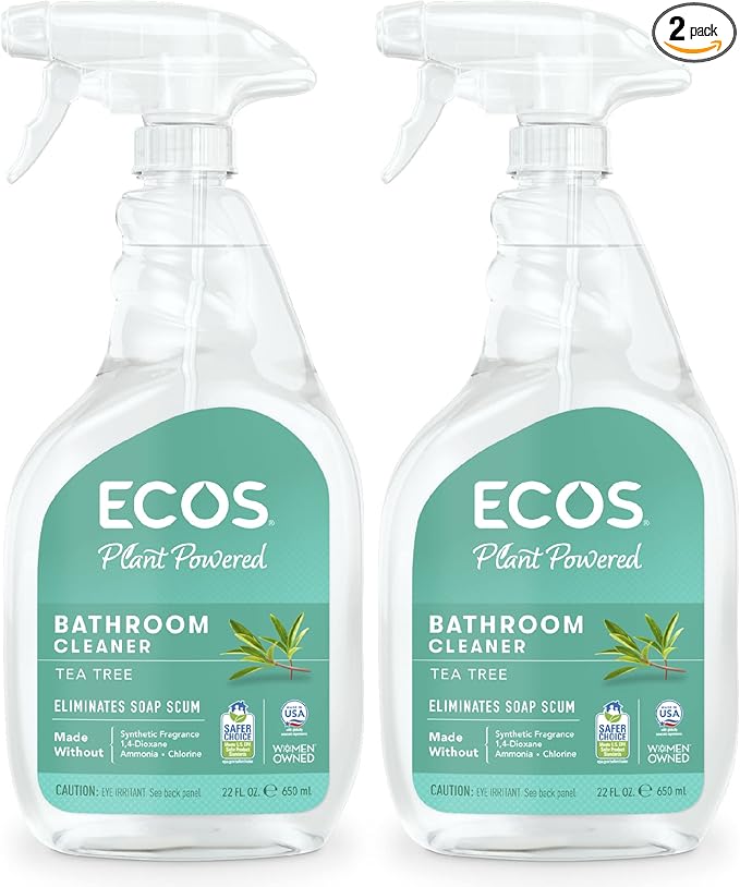 ECOS, Earth Friendly Products Shower Cleaner with Tea Tree Oil, 22 Fl Oz (Pack of 2)