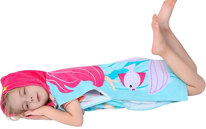 Cotton Hooded Bath Towel Poncho for Ages 1-5 Years Baby Infant Pool Cover-ups Toddlers Beach Cape