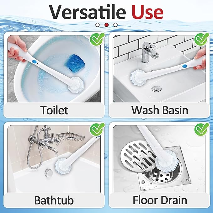 120 Pcs Toilet Wand Refills Compatible with Clorox ToiletWand System, Disposable Brush Heads with Dense Fibers, for Deep Toilet Bowl Cleaning