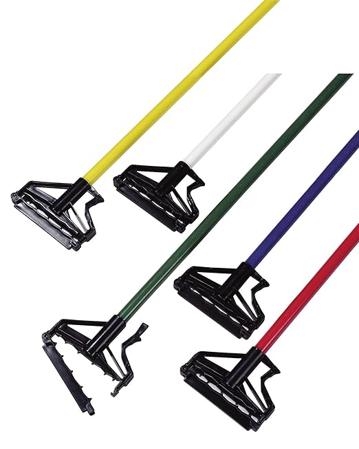 SPARTA 4166404 Spectrum Fiberglass Mop Handle With Quik-Release For Cleaning, Commercial, Residential, 60 Inches, Yellow, (Pack of 12)