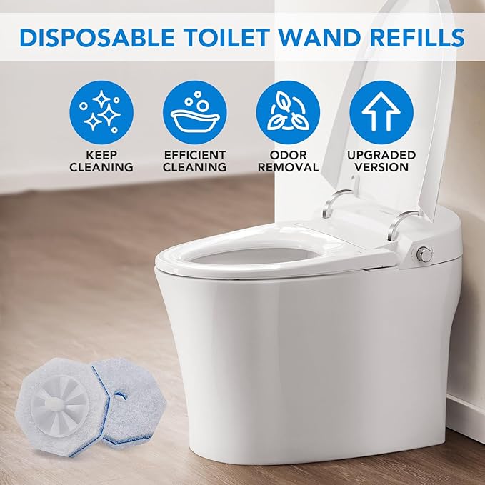 50 Pcs Toilet Wand Refills for Clorox, Upgraded Disposable Replacement Heads Compatible with Clorox Toilet Wand for Bathroom Cleaning