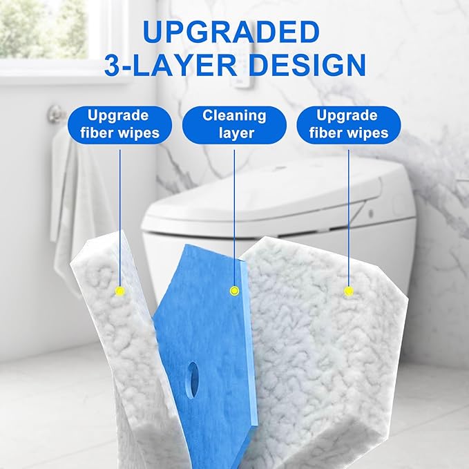 30 Count Toilet Bowl Wand Refills for Clorox, Disposable Toilet Bowl Wand Refill Compatible with Clorox Toilet Bowl Wand Clean System, Upgrade Fiber Bowl Cleaner Brush for Closestool Cleaning.