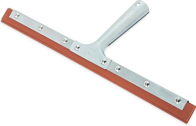Carlisle FoodService Products 4007400 Rubber Professional Double-Blade Squeegee with Zinc Plated Steel Handle, 14" Blade Size (Case of 12)