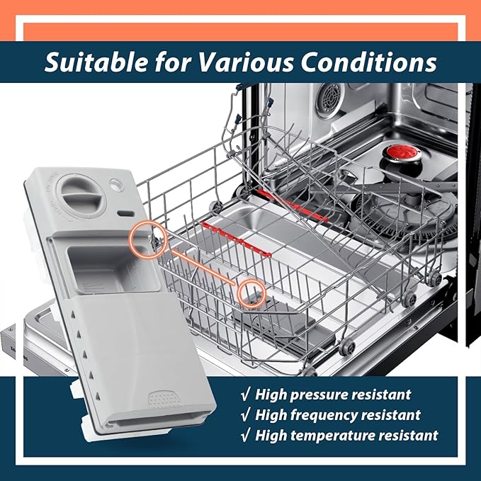 DD59-01002A Dishwasher Detergent Rinse Aid Dispenser Assembly with Cover Compatible with Samsung Parts Replace AP5917191 113136 4000942 PS9606363 PD00038960 EAP9606363
