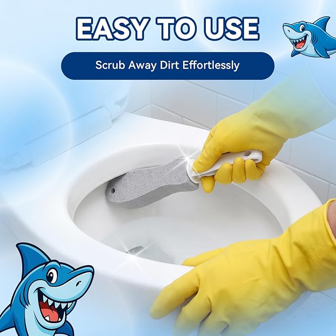 Sieral 10 Pack Pumice Stone with Handles for Bowl Toilet Cleaning, Toilet Pumice Stone Stick for Cleaning Bathroom, Oven, Grills, Tiles, Grout and Pools