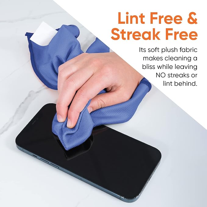 Superio Microfiber Window Cleaning Cloth, Mirror & Glass Miracle Cloth Lint & Streak Free, Washable, Large Eco-Friendly for Cars, Tv Screens, Glasses, Cleans with Plain Water (14x16), 48 Pack